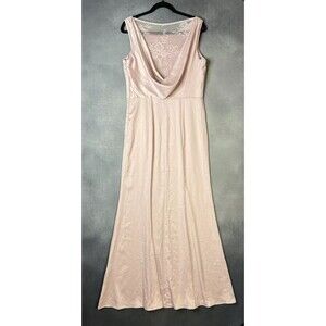 Chi Chi Cowl Back Lace Detail Dress Satin Stretch Blush Sleeveless Women Size 10